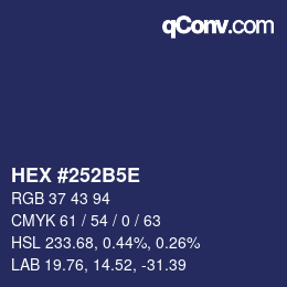 カラーコード: HEX #252B5E | qconv.com