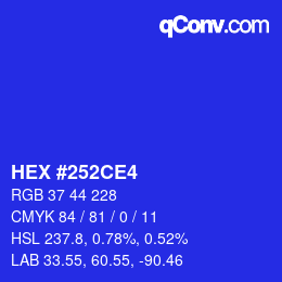 Color code: HEX #252CE4 | qconv.com