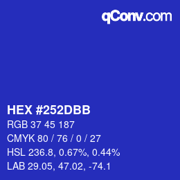 Color code: HEX #252DBB | qconv.com