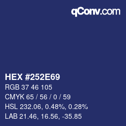Color code: HEX #252E69 | qconv.com