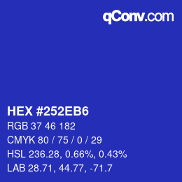 Color code: HEX #252EB6 | qconv.com