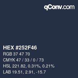 Farbcode: HEX #252F46 | qconv.com