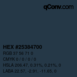 Color code: HEX #25384700 | qconv.com