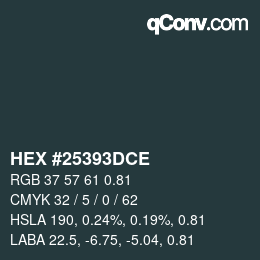Color code: HEX #25393DCE | qconv.com