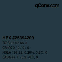 Color code: HEX #25394200 | qconv.com