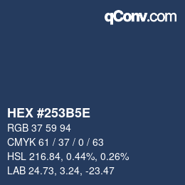 Color code: HEX #253B5E | qconv.com