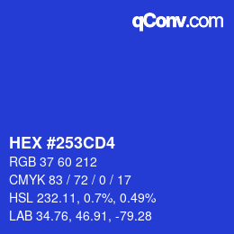 Color code: HEX #253CD4 | qconv.com
