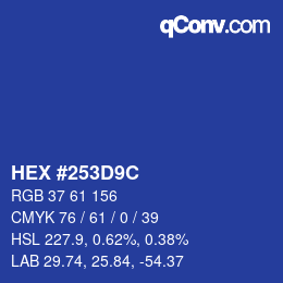 Color code: HEX #253D9C | qconv.com