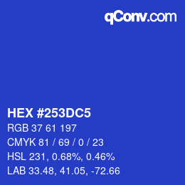 Color code: HEX #253DC5 | qconv.com