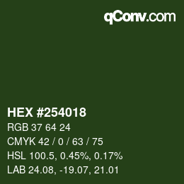 カラーコード: HEX #254018 | qconv.com