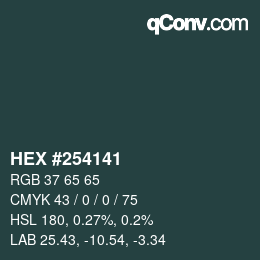 Color code: HEX #254141 | qconv.com