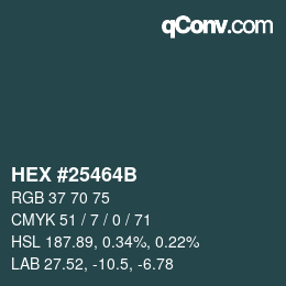 Farbcode: HEX #25464B | qconv.com