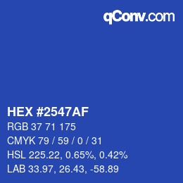 Color code: HEX #2547AF | qconv.com