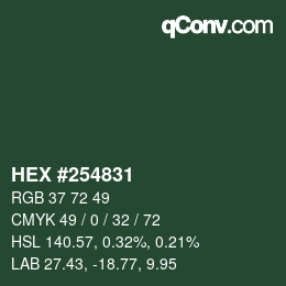 Color code: HEX #254831 | qconv.com