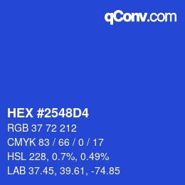 Color code: HEX #2548D4 | qconv.com