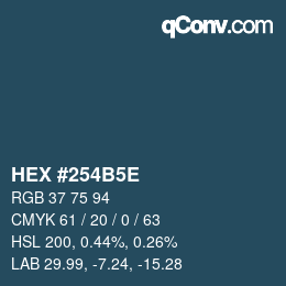 Code couleur: HEX #254B5E | qconv.com