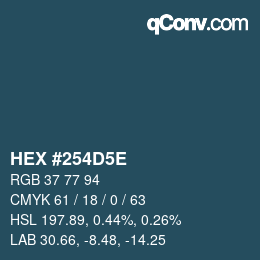 Farbcode: HEX #254D5E | qconv.com