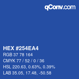 颜色代码: HEX #254EA4 | qconv.com