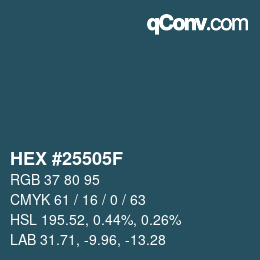 Color code: HEX #25505F | qconv.com