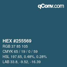Color code: HEX #255569 | qconv.com