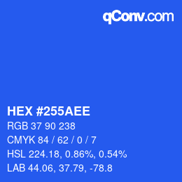 カラーコード: HEX #255AEE | qconv.com