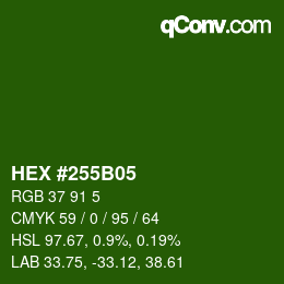 カラーコード: HEX #255B05 | qconv.com