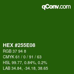 Código de color: HEX #255E08 | qconv.com
