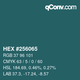 Color code: HEX #256065 | qconv.com