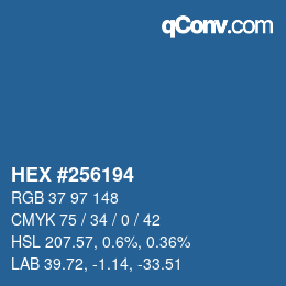 Color code: HEX #256194 | qconv.com