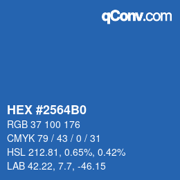 Color code: HEX #2564B0 | qconv.com