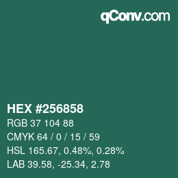 Color code: HEX #256858 | qconv.com