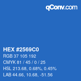 Color code: HEX #2569C0 | qconv.com