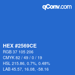 Color code: HEX #2569CE | qconv.com