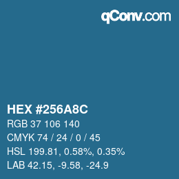 Color code: HEX #256A8C | qconv.com