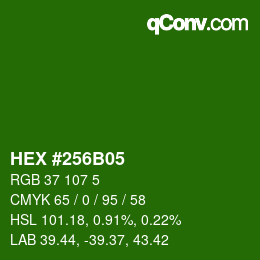 Farbcode: HEX #256B05 | qconv.com