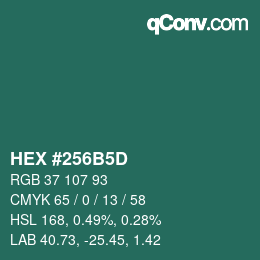 カラーコード: HEX #256B5D | qconv.com