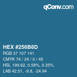カラーコード: HEX #256B8D | qconv.com