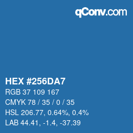 颜色代码: HEX #256DA7 | qconv.com