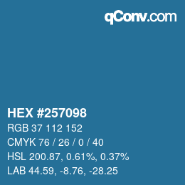 Color code: HEX #257098 | qconv.com