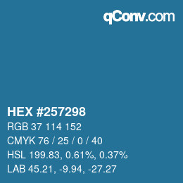 Color code: HEX #257298 | qconv.com