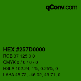 Color code: HEX #257D0000 | qconv.com