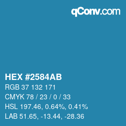 Color code: HEX #2584AB | qconv.com