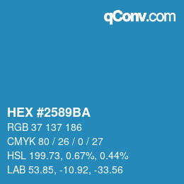 Color code: HEX #2589BA | qconv.com