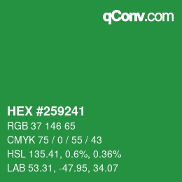 Color code: HEX #259241 | qconv.com