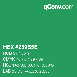 Farbcode: HEX #259B5E | qconv.com