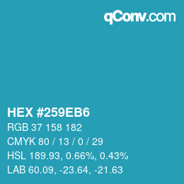 Color code: HEX #259EB6 | qconv.com