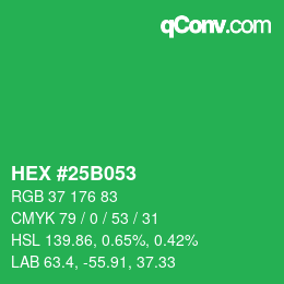 Color code: HEX #25B053 | qconv.com