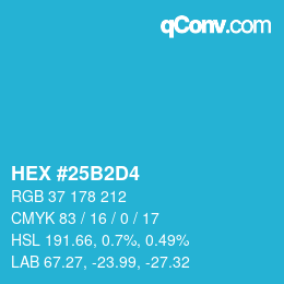 Color code: HEX #25B2D4 | qconv.com