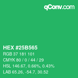 Color code: HEX #25B565 | qconv.com