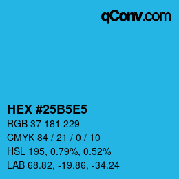 Color code: HEX #25B5E5 | qconv.com